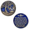1 to 50 Year Twisted Tree of Life Sobriety Coin - Gold Plated AA Chips & Medallions - 15 Year Sobriety Coin - Translucent Blue view 3