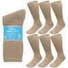 Falari 6-Pack Physicians Approved Diabetic Crew Socks Loose Fit Top Help Blood Circulation (13-15, Khaki) view 1