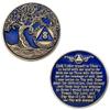 1 to 50 Year Twisted Tree of Life Sobriety Coin - Gold Plated AA Chips & Medallions - 8 Year Sobriety Coin - Translucent Blue view 3
