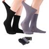 ELYFER Black-Grey Diabetic Crew Socks for Women (8 Pairs) Soft Thin Rayon, Wide, Loose Fit, Seamless Toe, Non-Binding, Circulatory, Compression, Moisture-Wicking Cushion Dress Socks Size 5-8.5 view 1