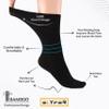 ELYFER Black-Beige Diabetic Crew Socks for Women (8 Pairs) Soft Thin Rayon, Wide, Loose Fit, Seamless Toe, Non-Binding, Circulatory, Compression, Moisture-Wicking Cushion Dress Socks Size 5-8.5 view 2