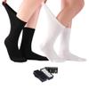 ELYFER Black-White Diabetic Crew Socks for Women (8 Pairs) Soft Thin Bamboo Rayon, Wide, Loose Fit, Seamless Toe, Non-Binding, Circulatory, Compression, Moisture-Wicking Cushion Dress Socks Size 9-12 view 1