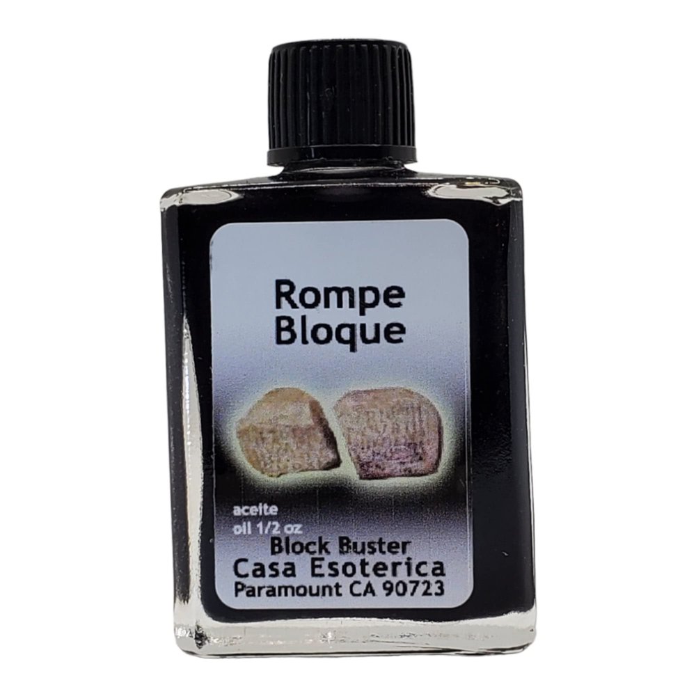 Block Buster Oil (Rompe Bloque Aceite) Spiritual Anointing Oil by CASA ESOTERICA MAGICK SPACE- Overcoming Obstacles - Break Through Limits & Achieve Success-0.5 FL OZ (1 Pack)