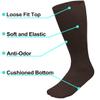 Falari 6-Pack Physicians Approved Diabetic Crew Socks Loose Fit Top Help Blood Circulation (9-11, Brown) view 2