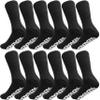 AMU Solutions 6 Pairs Non-Binding Loose Fit Crew Sock - Non-Slip Diabetic Socks for Men and Women (13-15, Black) view 1