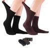 ELYFER Black-Brown Diabetic Crew Socks for Women (8 Pairs) Soft Thin Rayon, Wide, Loose Fit, Seamless Toe, Non-Binding, Circulatory, Compression, Moisture-Wicking Cushion Dress Socks Size 5-8.5 view 1
