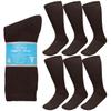 Falari 6-Pack Physicians Approved Diabetic Crew Socks Loose Fit Top Help Blood Circulation (13-15, Brown) view 1