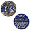 1 to 50 Year Twisted Tree of Life Sobriety Coin - Gold Plated AA Chips & Medallions - 13 Year Sobriety Coin - Translucent Blue view 3