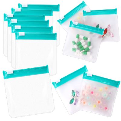 12 PCS Zippered Reusable Pill Storage Pouch Bags - Clear Plastic Pill Bags with Slide Lock for Small Items