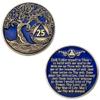 1 to 50 Year Twisted Tree of Life Sobriety Coin - Gold Plated AA Chips & Medallions - 25 Year Sobriety Coin - Translucent Blue view 3