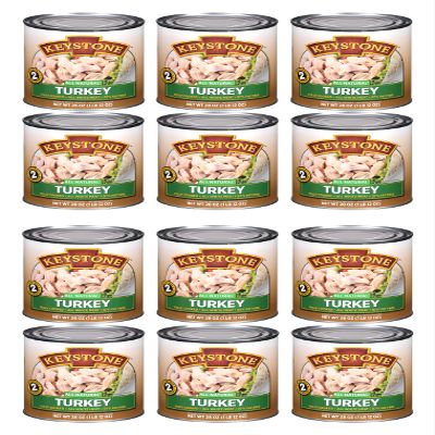 Keystone Meats All Natural Heat and Serve Canned Turkey  28 oz  Fully Cooked and Ready to Eat Canned Meat  All White Meat  Gluten Free  Kitchen Essential for Everyday Meals, Emergency Survival Food  Shelf Stable for 5 Years  Made in the USA  