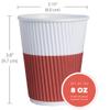 Glowcoast Paper Cups 8 oz [120 pack] - Biodegradable Compostable Disposable Coffee Cups, No Lids. To Go Coffee Cups 8oz, Ripple Insulated. Mini To Go Cup For Tea. Party, Bathroom (Fall) view 2