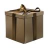 RUSPEPA Brown Medium Gift Box with Lids, Ribbon and Tissue Paper, Collapsible Gift Box Perfect for Birthday, Graduation, Father's Day, Wedding and Groomsmen Gifts, 9x9x9 Inches, 1 Pcs view 1
