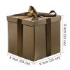 RUSPEPA Brown Medium Gift Box with Lids, Ribbon and Tissue Paper, Collapsible Gift Box Perfect for Birthday, Graduation, Father's Day, Wedding and Groomsmen Gifts, 9x9x9 Inches, 1 Pcs view 3