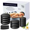 Yunsailing 18 Pcs Hot Stones Massage Set Black Smooth Massage Hot Stones Bianstone Set for Home Spa Warming Relaxing Pain Relief view 1