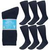 Falari 6-Pack Physicians Approved Diabetic Crew Socks Loose Fit Top Help Blood Circulation (13-15, Navy) view 1