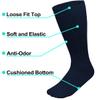 Falari 6-Pack Physicians Approved Diabetic Crew Socks Loose Fit Top Help Blood Circulation (13-15, Navy) view 2