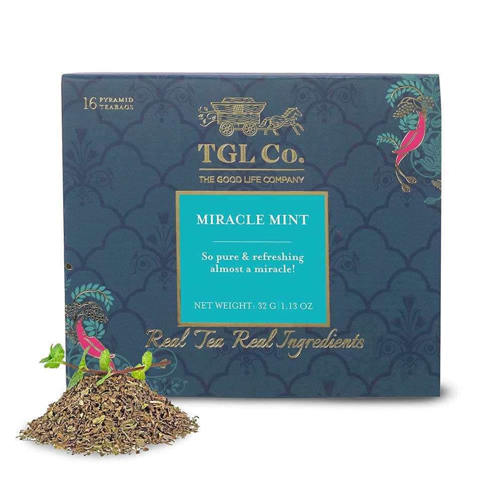 TGL Co. The Good Life Company Miracle Mint Tisane Herbal Infusion Tea (15 Tea Bags + 1 Exotic Sample)
