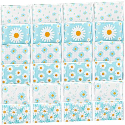 24 Packs Travel Size Tissue Pocket Slim Pack Facial 3 Ply Wallet Size Pocket Tissues for Travel Wedding Party Favors, 6 Styles(Daisy)