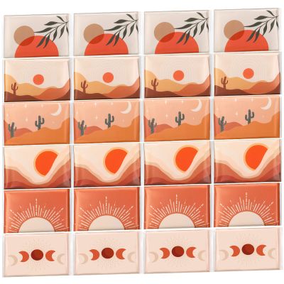 24 Packs Travel Size Tissue Pocket Slim Pack Facial 3 Ply Wallet Size Pocket Tissues for Travel Wedding Party Favors, 6 Styles(Sun Scene)