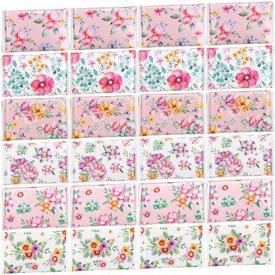 24 Packs Travel Size Tissue Pocket Slim Pack Facial 3 Ply Wallet Size Pocket Tissues for Travel Wedding Party Favors, 6 Styles(Beautiful Flowers)