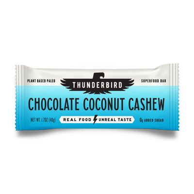 Thunderbird Bars Energy Snack, Gluten-Free with Protein, Healthy Real Food, Vegan Paleo Non-GMO, No Added Sugar, Chocolate Coconut Cashew (6 Count, 1.7 oz. Bars)