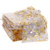 Bskifnn 100PCS Heart Printed Organza Bags Gift Jewelry Candy Bags for Wedding Valentine's Day Mother's Day Party Christmas 5x7Inch (White) view 1