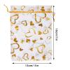 Bskifnn 100PCS Heart Printed Organza Bags Gift Jewelry Candy Bags for Wedding Valentine's Day Mother's Day Party Christmas 5x7Inch (White) view 2