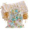 Bskifnn 100PCS Heart Printed Organza Bags Gift Jewelry Candy Bags for Wedding Valentine's Day Mother's Day Party Christmas 5x7Inch (White) view 3