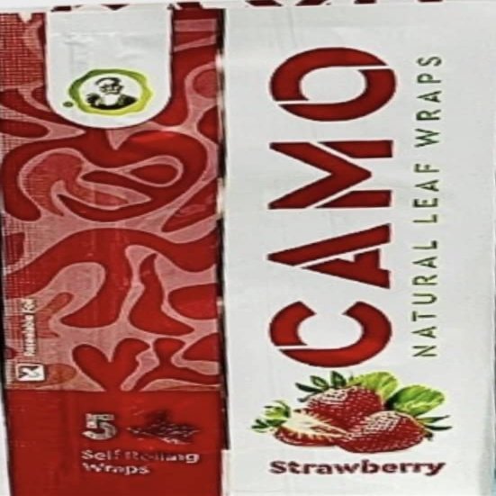 Afghan Natural Leaf Camo Wraps Strawberry 6 Packs - 30 sheets With an Official Camo Cone Sticker