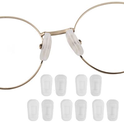 OPUGIT Eyeglass Nose Pad Covers, Slip-on Silicone Nose Pad for Glasses, Soft Eyeglass Repair Kit with Nose Piece Pads, Anti-Slip Eyewear Protective Covers Nose Bridge Pads(White,5 Pairs,L Size)