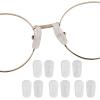OPUGIT Eyeglass Nose Pad Covers, Slip-on Silicone Nose Pad for Glasses, Soft Eyeglass Repair Kit with Nose Piece Pads, Anti-Slip Eyewear Protective Covers Nose Bridge Pads(White,5 Pairs,L Size) view 1