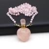 22x36x13mm Natural Rose Quartz Pendant Necklace Charm Essential Oil Diffuser Pendant Necklace Ladies Jewellery,Rose Quartz,80 Cm view 3