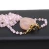 22x36x13mm Natural Rose Quartz Pendant Necklace Charm Essential Oil Diffuser Pendant Necklace Ladies Jewellery,Rose Quartz,80 Cm view 4