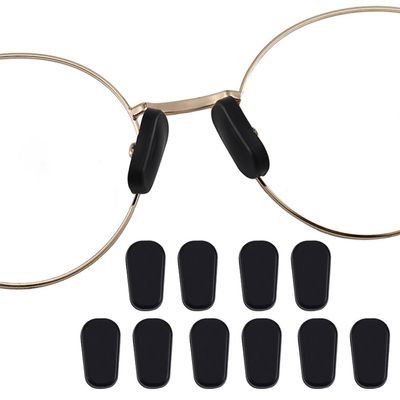 OPUGIT Soft Slip-on Nose Pads Covers, Non-Slip Silicone Eyeglass Nose Piece Pads, Eyewear Protective Covers, Eye Glass Repairing kit Nose Bridge Pads(Black,5 Pairs,L Size)