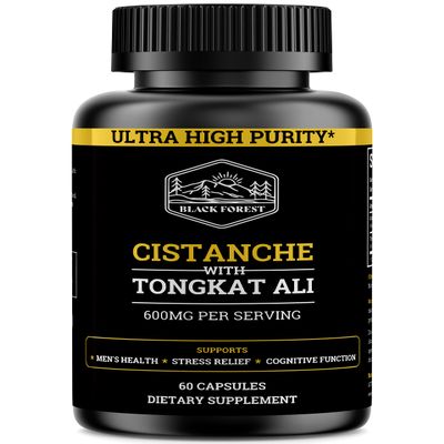 Cistanche Tubulosa 200mg & Tongkat Ali 400mg (Max Purity) 2 Month Supply (50% Echinacoside + 10% Acetoside with Tongkat Ali for Men 200:1 (Longjack) Eurycoma Longifolia) similar to Fadogia Agrestis