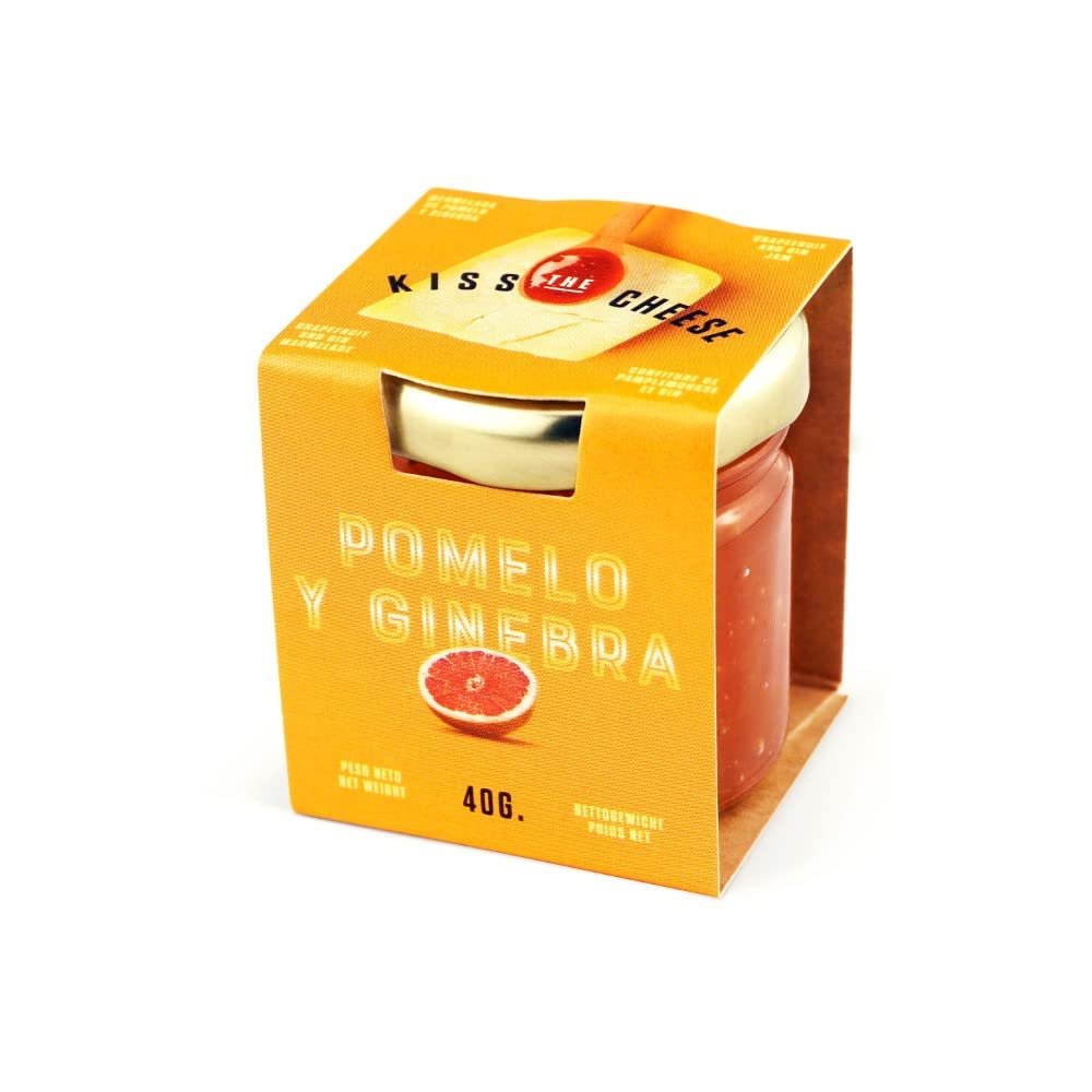 Kiss the Cheese by Don Gastronom. 100% Natural Grapefruit and Gin Jam. 40g (1.41oz). Pack of 30.