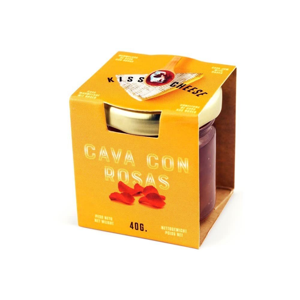 Kiss the Cheese by Don Gastronom. 100% Natural Cava with Roses Jam. 40g (1.41oz). Pack of 30.