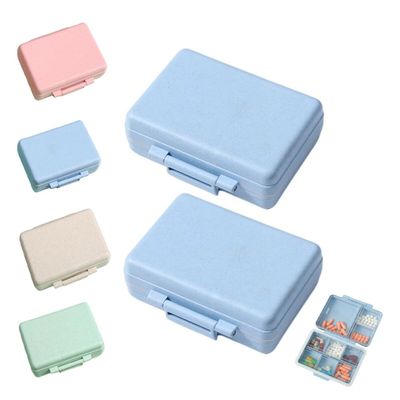 2023 New Daily Pill Organizer, 9 Compartments Portable Sealed Pill Box, Travel Pill Organizer, Waterproof Design Pill Box for Wallet Pocket to Hold Vitamins, Cod Liver Oil & Medications (D-2PC-Blue)