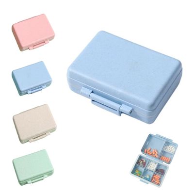 2023 New Daily Pill Organizer, 9 Compartments Portable Sealed Pill Box, Travel Pill Organizer, Waterproof Design Pill Box for Wallet Pocket to Hold Vitamins, Cod Liver Oil & Medications (C-1PC-Blue)