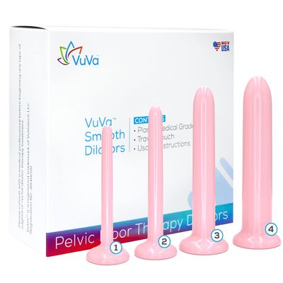 VuVa Smooth Pelvic Floor Support Set| Set of 4 Smaller Bundle | Made in America BPA Free - Includes Instructions, Discreet Pouch
