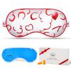 Cavoilu Sleep Mask w/Cooling Gel Eye Mask, Silk Eye Mask for Sleeping, Hot & Cold Eye Masks, Blindfold Reusable Eye Cover Sleeping Mask for Home Office Travel, Gifts for Women (Red Heart) view 1