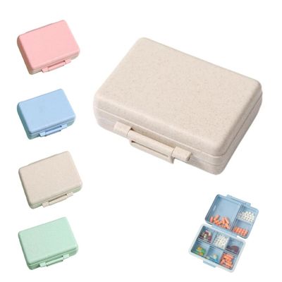2023 New Daily Pill Organizer, 9 Compartments Portable Sealed Pill Box, Travel Pill Organizer, Waterproof Design Pill Box for Wallet Pocket to Hold Vitamins, Cod Liver Oil & Medications (E-1PC-Beige)