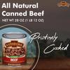Keystone Meats All Natural Heat and Serve Canned Beef 28 oz Fully Cooked Canned Meat Ready to Eat 5-Year Shelf Life Pantry Staple for Everyday Meals, Emergency Survival Food Made in USA Pack of 12 view 3