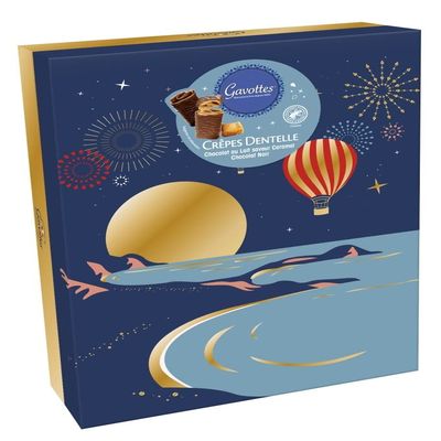 Gavottes - Assorted Crpes Dentelles French (Crispy Lace Crepes) from Brittany (Balloon cardboard box) - 14oz/ 400gr