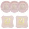 Pandecor Birthday Party Plates and Napkins Party Supplies,Disposable Birthday Party Decorations Set Serve up to 20 Guests (21st) view 1