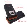 AMANCY Soft Leather Cigar Case - Travel Humidor Accessories with Cutter and Small Humidifier - 3-Finger Portable Cigar Carrying Case, Black view 2