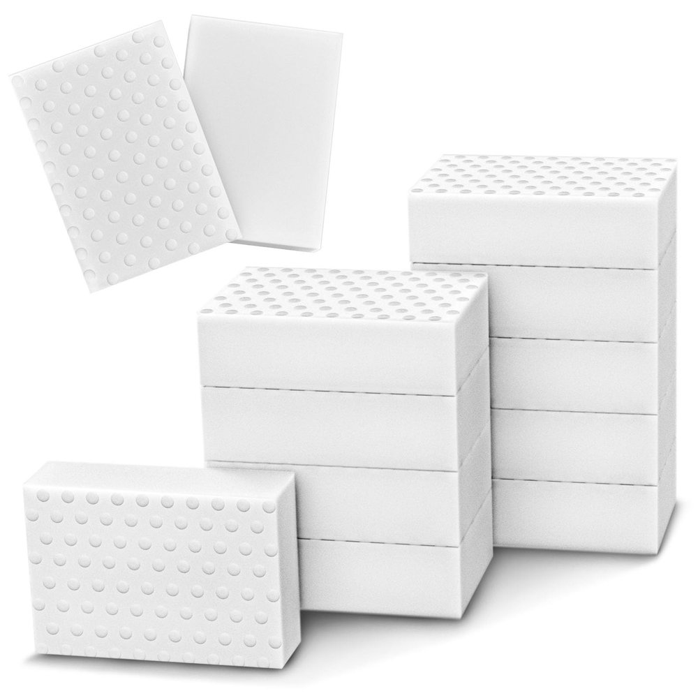10 Pack Magic Sponge Eraser 3X Thick and Long Lasting Melamine Cleaning Sponges in Bulk - Multi Surface Scrubber Foam Cleaning Pads - Bathtub, Floor, Baseboard, Bathroom, Wall Cleaner 3.9*2.5*1.1in