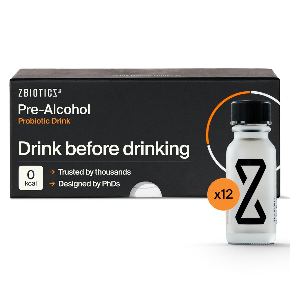 ZBiotics Feel Better After Drinking, Wake Up Refreshed, Science-Backed, Patented Probiotic for Easier Mornings, Travel-Friendly, 12-Pack of 0.47 Fl Oz Bottles