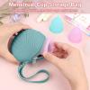 Desing Wish Menstrual Cups Case Storage Bag Travel Period Cup Carrying Pouch Washable Leak-proof Silicone Bag for Menstrual Cup, Tampons, Keys and Other Small Items (Light Green) view 2
